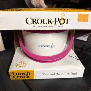 Crock-Pot Lunch Crock Food Warmer  Personal Portable Slow Cooker Pink & White